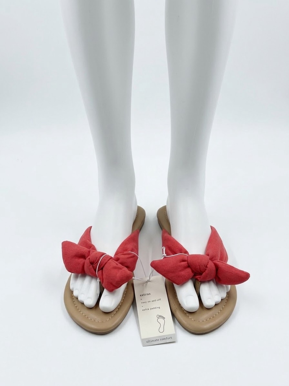 Kids Bow Toe-Post Sandals in Red - Ultimate Comfort
